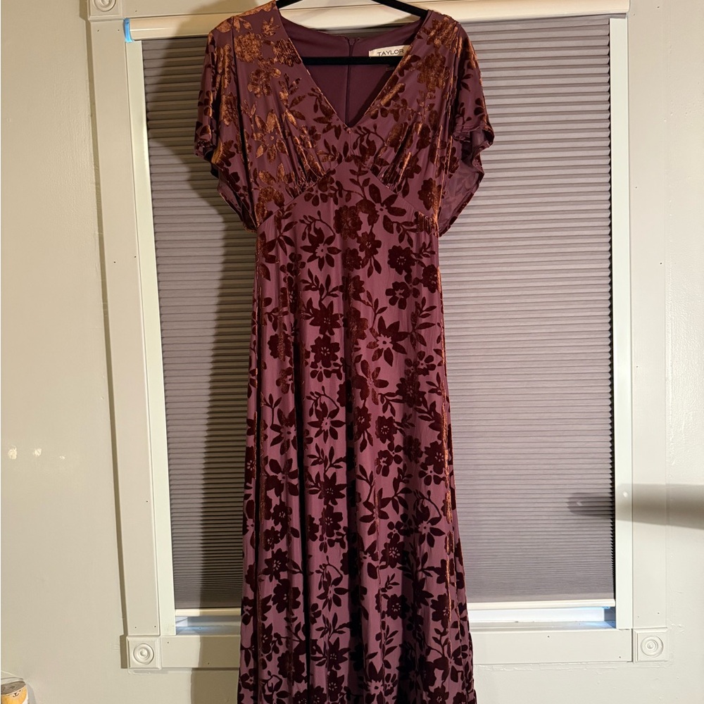 Burgundy Floral Maxi Dress